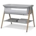 thumbnail image 6 of Delta Children Haven Beechwood by the Bed Bassinet with Breathable Mesh and  Natural Beechwood Legs, Grey Stripe, 6 of 8