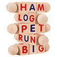 thumbnail image 2 of Creative Kids Wooden Reading Blocks - Set of 5 Spinning Alphabet Blocks w/ Easy-Grip Handles - Kindergarten Preschool Learning Activities Letter Work - Wooden Montessori Toys Gifts for Kids Toddlers, 2 of 6