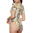 thumbnail image 3 of The Xecao Snake And Floral Women's Crew Neck Body Suit, a short-sleeved bodysuit and basic swimsuit, both comfort and style for dating and daily life, 3 of 9