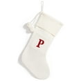 thumbnail image 1 of Christmas Knitted Stocking With Personalised Alphabet Letter Initial White For Home Tree Christmas P, 1 of 9