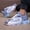 White and Grey, variant on Men's Dragon Scale Sport Sneakers - Gradient Colorway with Striped & Solid Design, All-Season TPU Sole & EVA Cushioning, Breathable Fabric for Hiking, Casual & Outdoor Wear - Low-Top Lace-Up