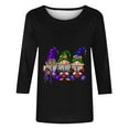 thumbnail image 6 of Mardi Gras Womens Top Plus Size Crew Neck Funny Graphic Blouse Trendy Carnival 3/4 Sleeve Holiday Shirts Casual Party Tunic Fat Tuesday Sweatshirts, 6 of 7