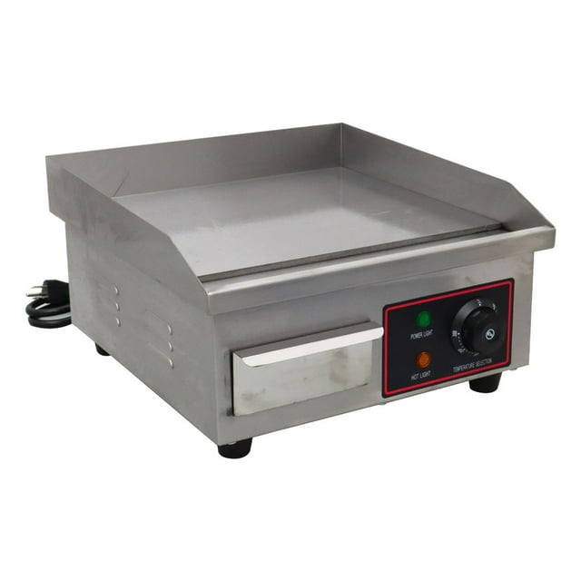 Plaque Chauffante Électrique de Comptoir, Gril de Cuisson Plat, Plaque Chauffante, Cuisinière, Gril Teppanyaki en Acier Inoxydable 1500 W