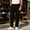Black, variant on Jerdar Men's Fleece Lined Sweatpants Straight Leg Blend Fall Winter Solid Color Loose Fit Relaxed Athletic Casual Warm Thermal Long Pants Trousers