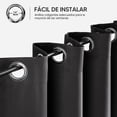 thumbnail image 2 of OSLIFE 2 Paneles Cortinas Blackout, Aislamiento Térmico para Sala/Recámara Ventana, Suave 100% Microfibra Poliéster Impermeable, Anillo de Sujeción, Reducción de Ruido, Gris, 2 of 4