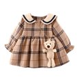 thumbnail image 1 of Jupe à Carreaux d'Été pour Filles Bébés Enfants Manches Longues Robe de Mode, 1 of 9