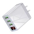 thumbnail image 1 of HEVIRGO 5V 3A Charger Head Digital Display High Compatibility ABS Portable 3-USB Charger Head for Home, 1 of 10