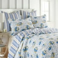 thumbnail image 3 of Levtex Home - Tropical Sea Quilt Set - Twin/Twin XL Quilt and One Standard Sham - Tropical Fish in Blue and Yellow - Quilt (68x86in.) and Sham (20x26in.) - Reversible - Cotton/Cotton, 3 of 4