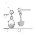 thumbnail image 5 of Auriga Fine Jewelry 14K White Gold 3-D Mini Basket Drop Dangle Earrings for Women, 5 of 5
