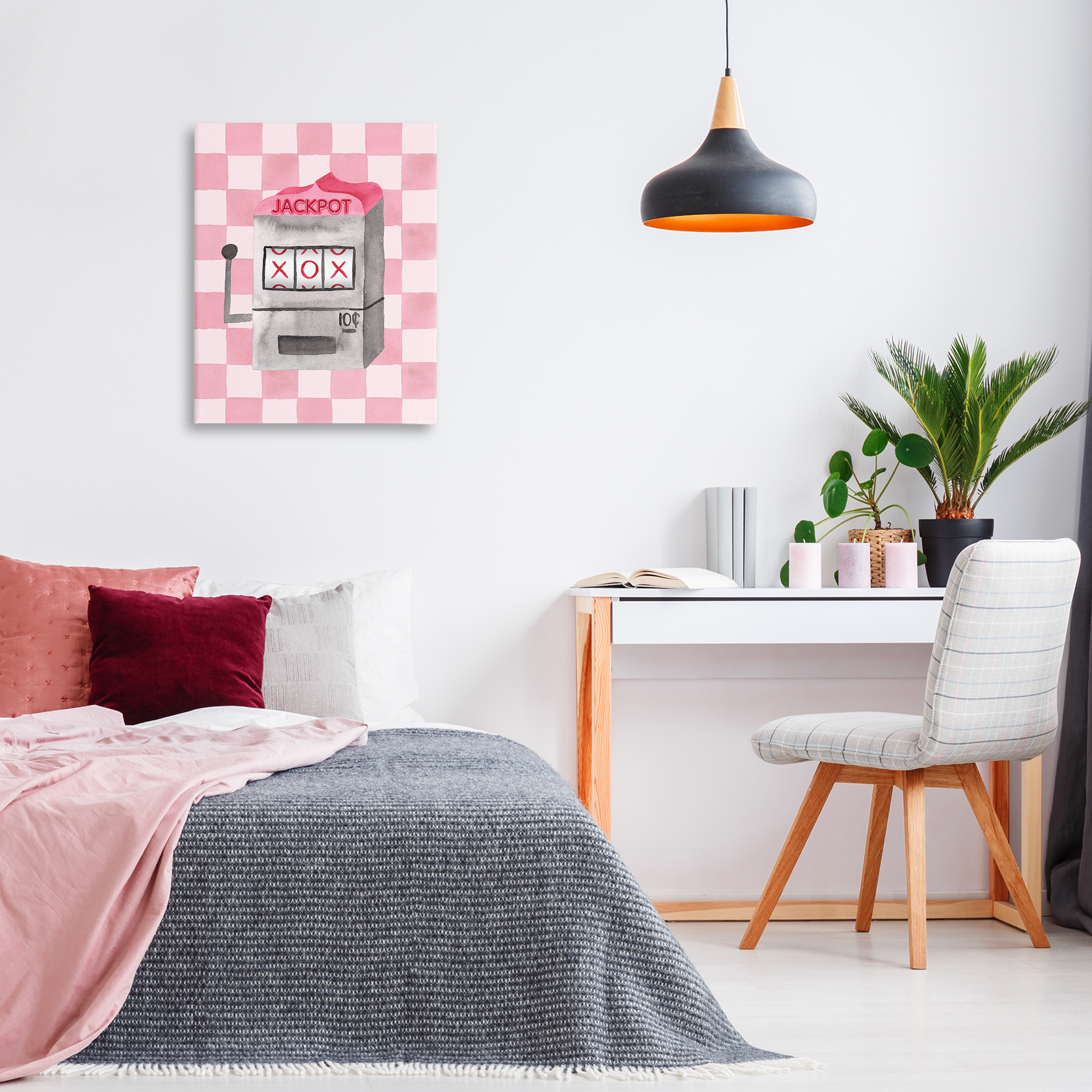 Jackpot Slot Machine Canvas Wall Art, design by Nina Jacobs