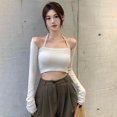 thumbnail image 1 of 2pcs Set Women‘s Camisole & Cardigan Set Sleeveless Crop Top Slim Fit Solid Color Tank Tops, 1 of 6
