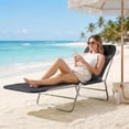 thumbnail image 4 of Outsunny Portable Sun Lounger, Lightweight Folding Chaise Lounge Chair w/ Adjustable Backrest & Pillow for Beach, Poolside and Patio, Black, 4 of 11