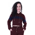 thumbnail image 1 of Moomaya Color Block Crop Hoodie Drawstring Pullover Casual Sports Jacket For Women-26, 1 of 7