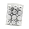 thumbnail image 2 of 24 piezas de adornos de bolas de Navidad, adornos para árboles de Navidad, bolas decorativas de Navidad, adornos colgantes para puertas, ventanas y Plata, 2 of 8