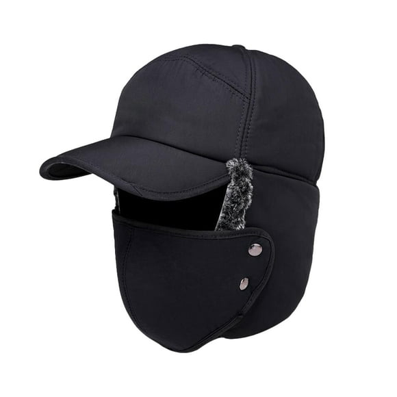 pitrice Man Winter Beanie Hat Super Warm And Soft Earmuffs Cap Outdoor Fishing And Skiing Hat Cap Winter black