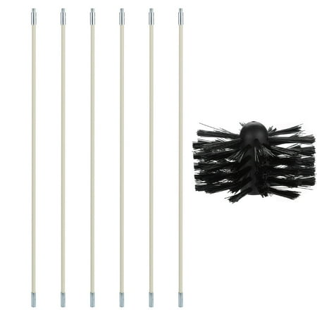 

HJQEQVD Dryer Duct Cleaning Brush Cleaning Brush Boiler Brush Chimney Brush Dryer Vent Cleaner Kit: 6 Brush Tubes and 1 Brush Head