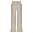 thumbnail image 4 of UHUYA Women Wide Leg Pants Linen Pants Fashion Women Comfortable Solid Color Leisure Pants Pockets Loose Pants Lightweight Summer Pants Beige XL US:10, 4 of 4