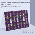 thumbnail image 3 of Yayeee Toggle Light Switch Wall Plate 2-Gang 4.56"x4.48" Decorative Outlet Cover, Gold and Green Floral Pattern, 3 of 7