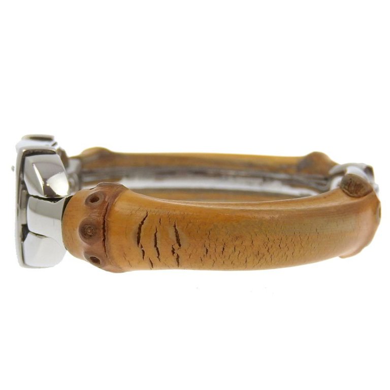 Gucci Bangle Watch SS Quartz Ivory Dial Pre-Owned Gucci Watch 6800L Stainless Steel x Bamboo Quartz  main image 2