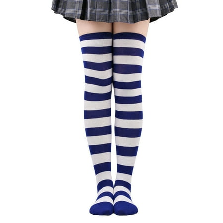 

Spdoo Extra Long Cotton Striped Thigh High Socks Over the Knee High Boot Stockings Cotton Leg Warmers