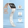 thumbnail image 4 of Wearlizer 2 Packs Floral Engraved Band Compatible with Versa 2 Bands for Women, Two-Tone Flower Soft Silicone Sport Strap for Versa/Versa 2/Versa Lite/Versa SE Smart Watch, 4 of 6
