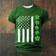thumbnail image 1 of Ceisia Men's St. Patrick's Day American Flag Shamrock T-Shirt | Short Sleeve Crew Neck Casual Tee Gifts, 1 of 4