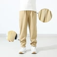 thumbnail image 2 of Kids Boys Sweatpants Athletic Pants for Girls with Pockets Adjustable Drawstring Trousers Boys Khaki Joggers Size 6-8 Years Boys Sweatpants, 2 of 9