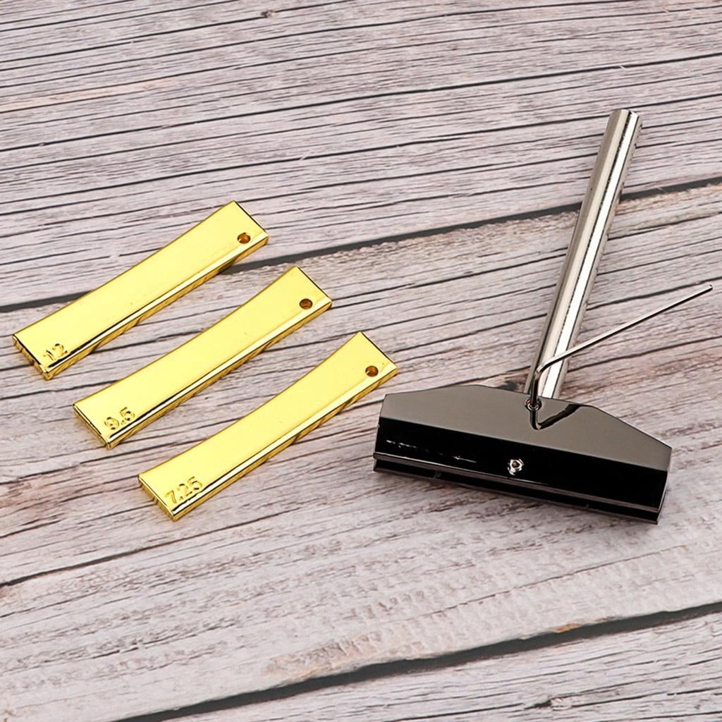 Yihuala Electroplated Guitar Fret Press Set with Grooved Inserts and Wrench Fret Insert Set for Stable String Alignment