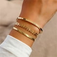 3pcs Classic Fashion Bone Chain Bracelet Glossy Bracelet Accessories