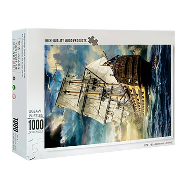 RYRDWP Clearance Casse-Tête pour Adultes de 1000 Pcs – Conception de Navire Maritime en Bois de Haute Qualité, Jouet Amusant pour Taquiner le Cerveau et Cadeau Personnalisé