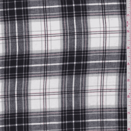 Black/White/Grey Plaid Cotton Shirting, Fabric By the Yard - Walmart.com