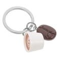 thumbnail image 3 of Coffee Theme Keychain Coffee Cup Coffee Bean Keychain Bag Pendant Key Ring Gift, 3 of 6