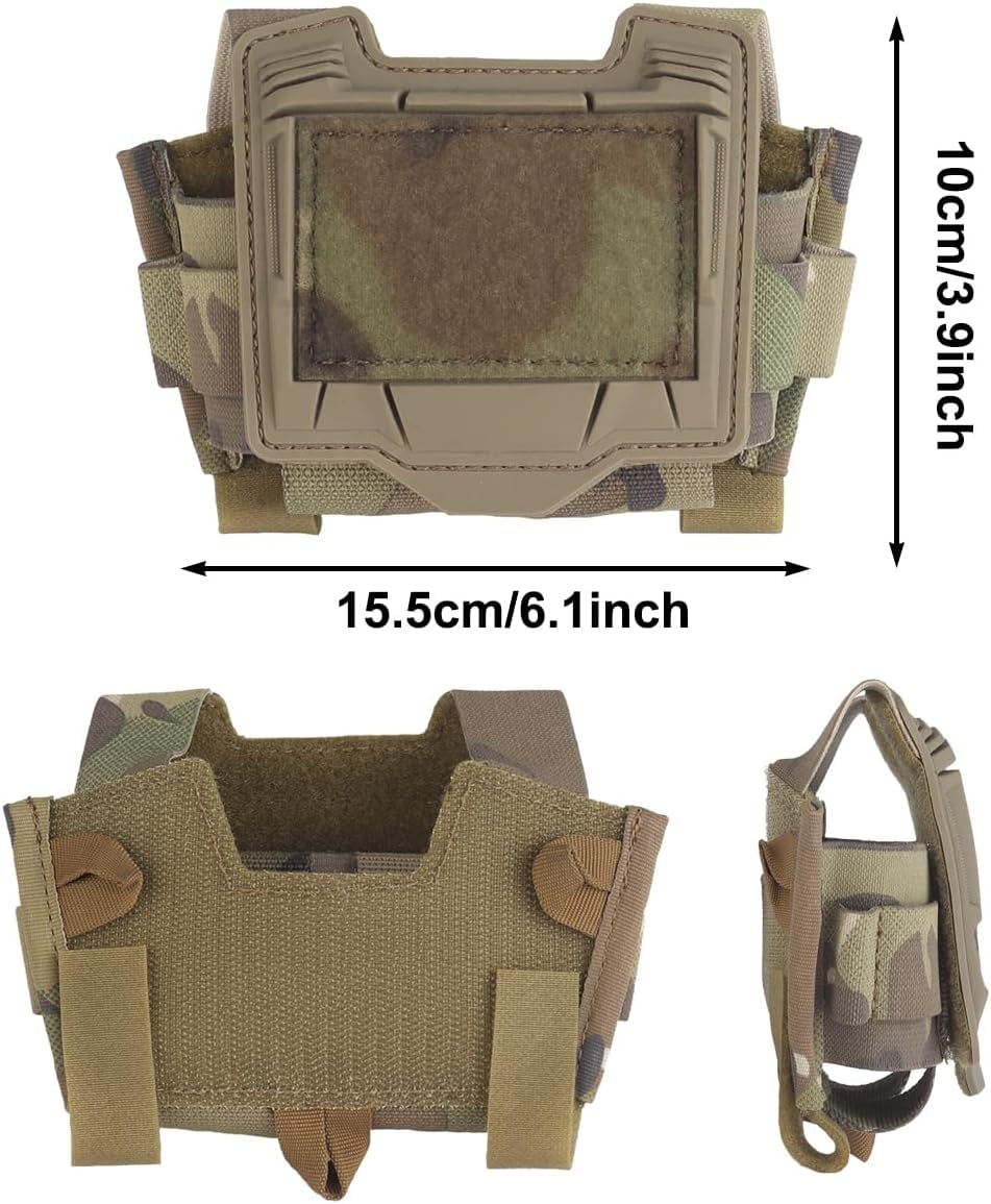 ABCISI Tactical Helmet Battery Pouch, Counterweight Pouch, Helmet Battery Pack Balance Weight Bag with Hook&Loop, Tactical Helmet Accessories, Green Camouflage