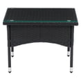 thumbnail image 3 of CorLiving Parksville Resin Wicker and Steel Square Outdoor End Table with Glass Top, Black, 3 of 6