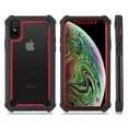 thumbnail image 2 of Case for iPhone X/Xs, Nakedcellphone Rugged TPU Rubber Cover [100% Transparent Clear Acrylic Hard Backside] Hybrid Anti-Shock Skin [with Port Covers] for Apple iPhone X/Xs/10/10s, 2 of 6
