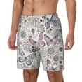 thumbnail image 2 of Gaeub Vintage Butterflies Mens Swim Trunks Stretch Beach Shorts Quick Dry for Men Swim Shorts Swimwear with Pockets- XX-Large, 2 of 9