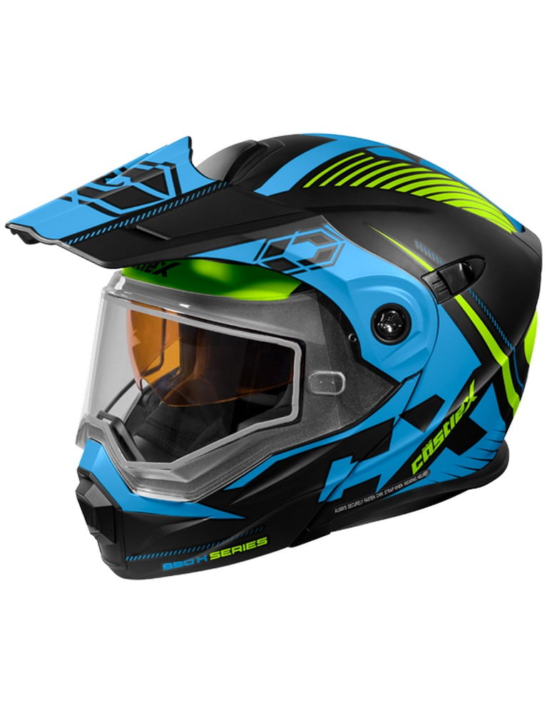Castle X EXOCX950 Focus Dual Pane Shield Snow Helmet Matte Blue/HiVis