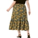 thumbnail image 4 of Faldas de talla grande Agnes Orinda para mujeres, con cintura elástica, en capas, fluidas, falda maxi de verano 3X verde amarilla, 4 of 8
