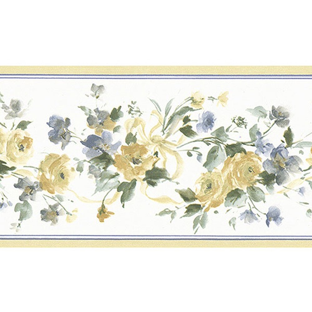 879406 Narrow Yellow Rose Wallpaper Border