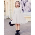 thumbnail image 6 of Arshiner Toddler Girls Tutu Dress Long Sleeve Fall Winter Button Front Party Tulle Dresses, 6 of 6