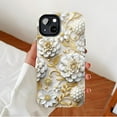 thumbnail image 2 of Luxury Floral iPhone Case Elegant Gold White Petals & Gold Accents 3D Embossed Design for Women Holiday Gift Compatible with iPhone 11/12/13/14/15/16 (Pro Max/Plus) Durable Stylish, 2 of 9