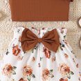 thumbnail image 4 of KPOPLK Toddler Girl Floral Outfit Kids Sleeveless Waffle Cami Tank Ruffle Tops Wide Shorts Summer Clothes for 3T 4T 5T 6T 7T(4-5 Years,Brown), 4 of 4