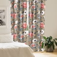 thumbnail image 2 of Ambesonne Floral Curtains, Anemone Peony and Leaves, Pair of 28"x84", Dark Tan Coral Blue Grey, 2 of 5