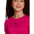 thumbnail image 4 of Reebok Girl's Legacy Short Sleeve Ruched Performance Top, Sizes 4-18, 4 of 6