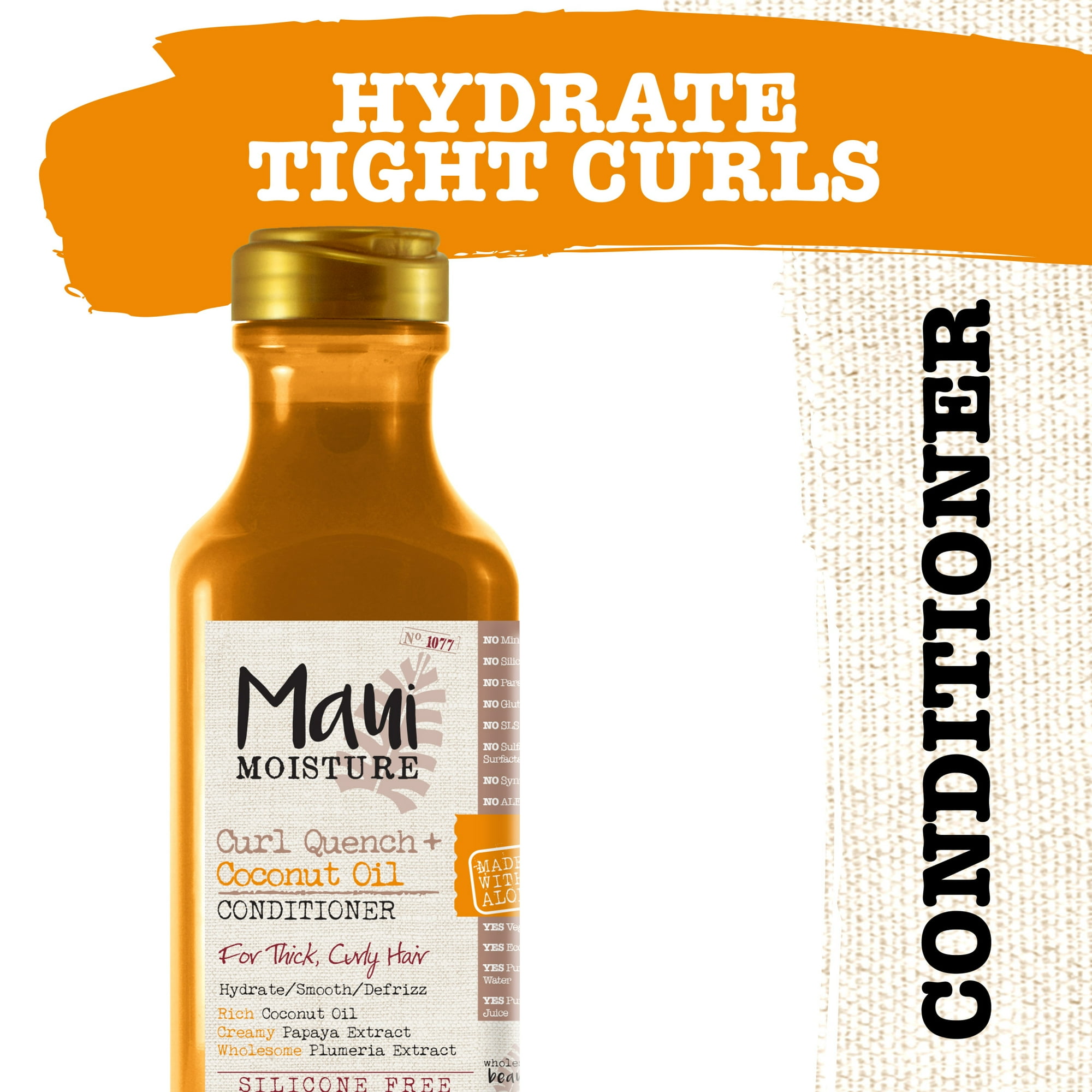 Maui Moisture Curl Quench + Coconut oil Curl-Defining Anti-Frizz Conditioner, 13 fl oz