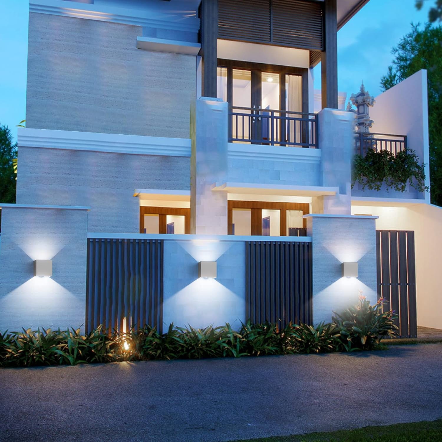 VIVIHEYDAY 12W Motion Sensor LED Wall Lights Square Dimmable Indoor Outdoor Up Down Wall Sconce 1 Pack