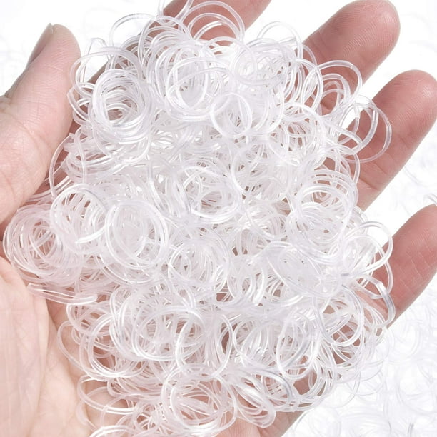 Mini Clear Rubber Bands, Soft Elastic Bands, Premium Small Tiny Rubber  Bands for Kids Hair, Braids Hair, Wedding Hairstyle (1000 pcs, Clear)