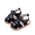 thumbnail image 1 of Puntoco (6-12 Meses) Verano Nuevo Bebé Versátil Casual Transpirable Linda Suela De Goma Antideslizante Fondo Suave Sandalias De Bebé Zapatos Para Niños Pequeños Zapatos De Bebé Negro 12, 1 of 8