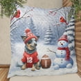 thumbnail image 3 of Hello Winter Australian Cattle Dog Football Snowman Welcome Snowy Morning Quilt Blanket Heeler Lover Gifts Cozy Comforter Throw Blanket - 01012, 3 of 5