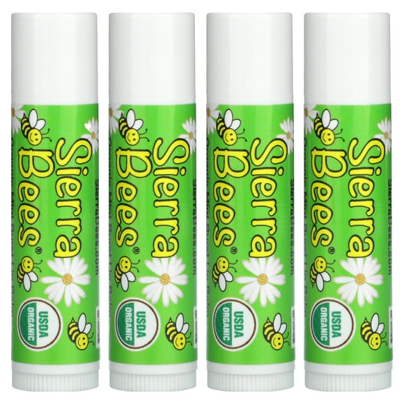 Sierra Bees Organic Lip Balms Mint Burst 4 Pack .15 oz (4.25 g) Each Pack of 4